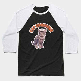 Cat Engineer Baseball T-Shirt